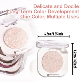 HHLTOH Fard à paupières pailleté blanc nacré sur une palette