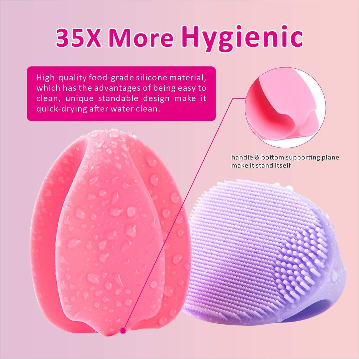 HIEERBUS brosse de nettoyage en silicone sur une surface propre