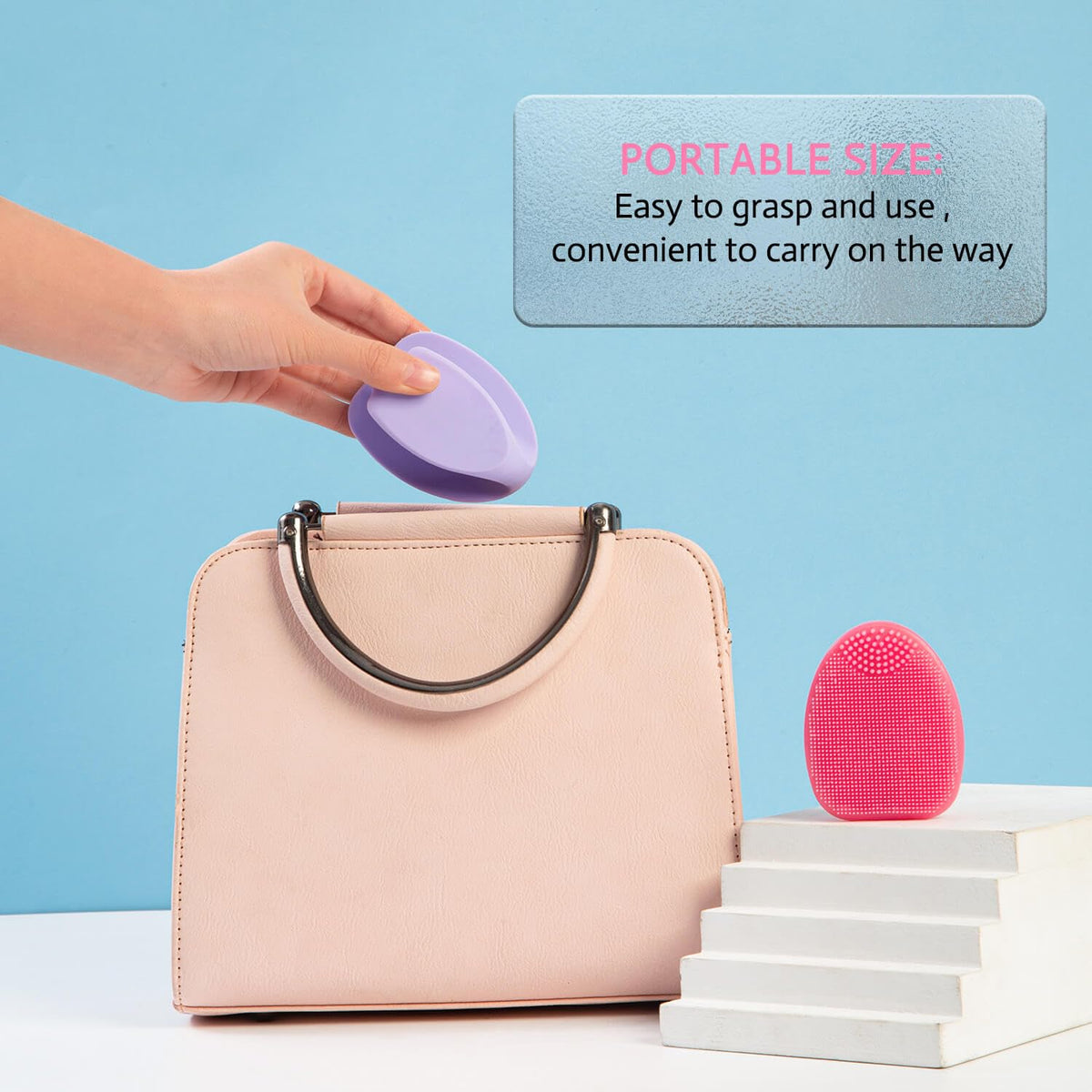 HIEERBUS brosse de nettoyage silicone dans un sac de voyage