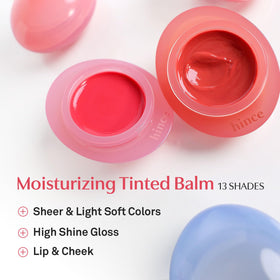 HINCE Raw Glow Dewy Ball GINGER PEACH en situation sur un bureau
