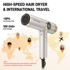 HITTIONA Sèche-Cheveux de Voyage 2000W vue latérale avec réglages