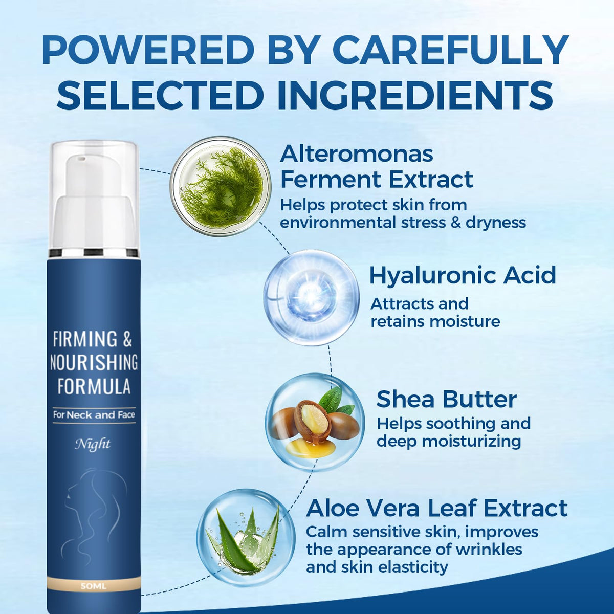 Hlonns crème de nuit application sur peau