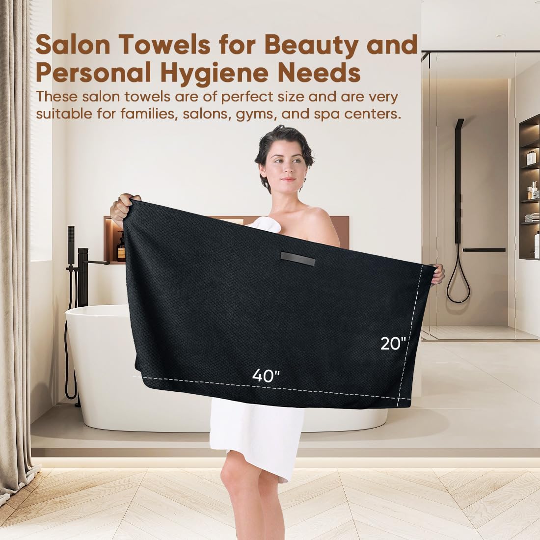 HOMEXCEL serviettes en microfibre, mise en scène dans une salle de bain