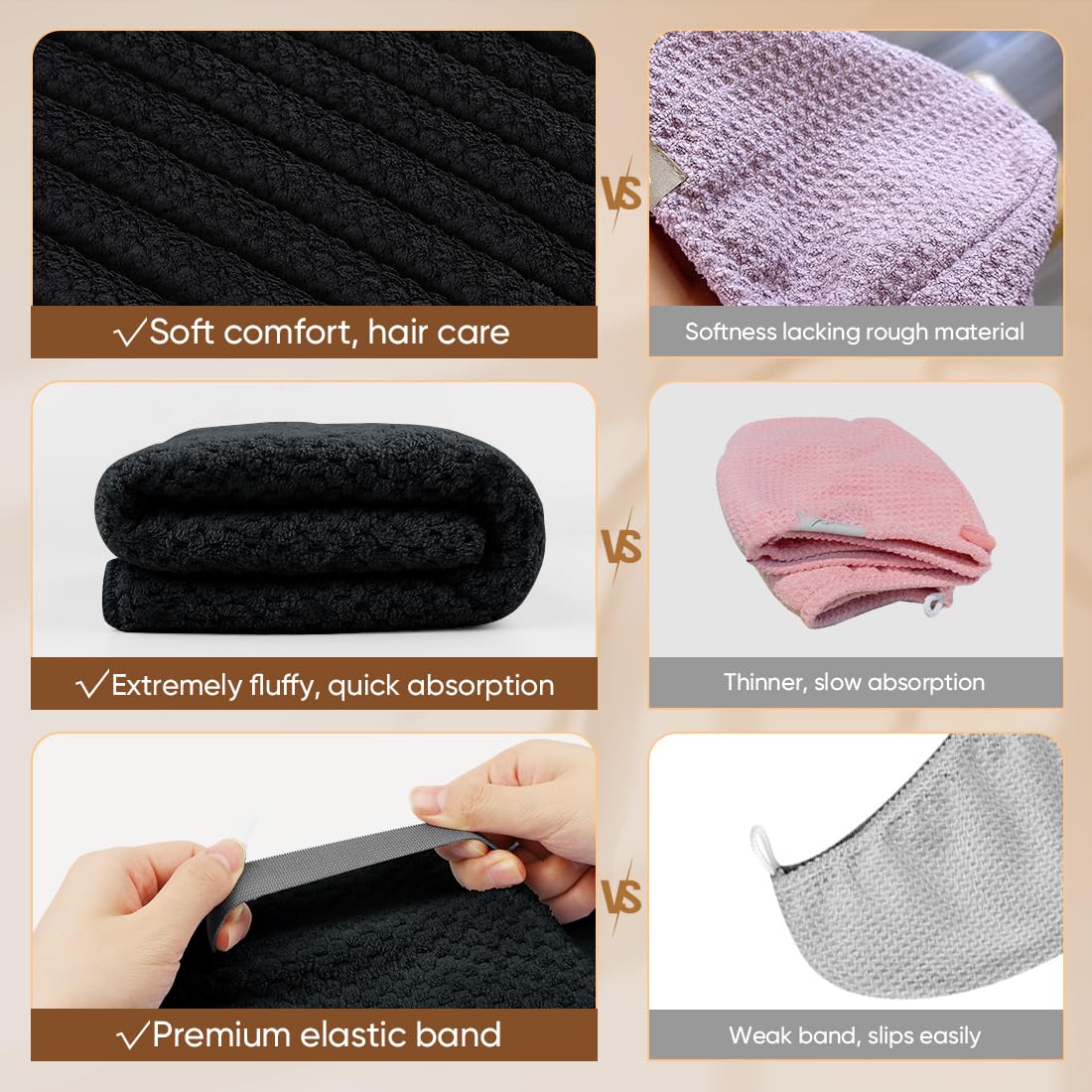 HOMEXCEL serviettes en microfibre pour cheveux, en utilisation dans un salon