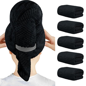 HOMEXCEL serviettes en microfibre pour cheveux, modèle bleu, vue avant