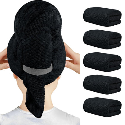 HOMEXCEL serviettes en microfibre pour cheveux, modèle bleu, vue avant
