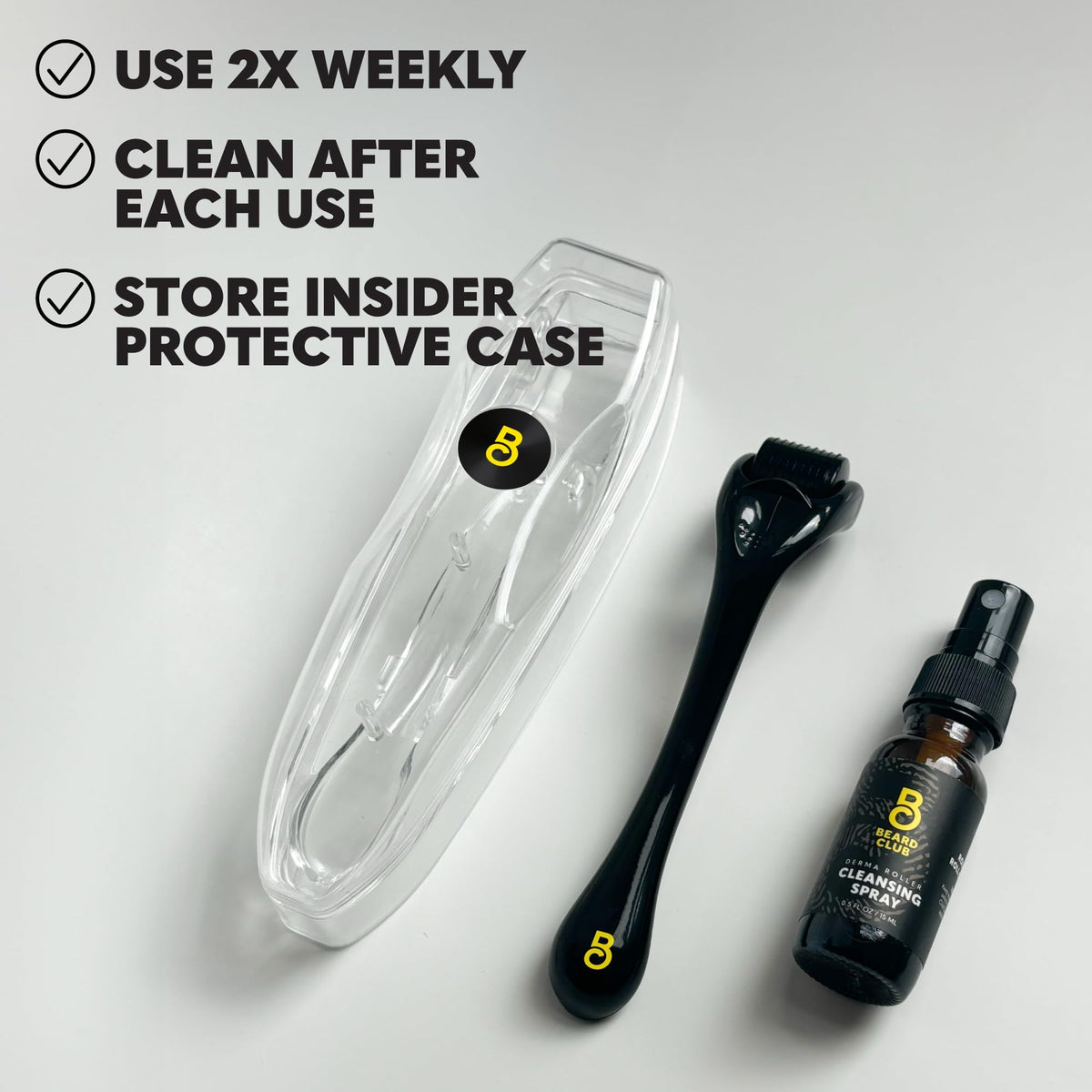 Homme utilisant le Derma Roller sur son cuir chevelu