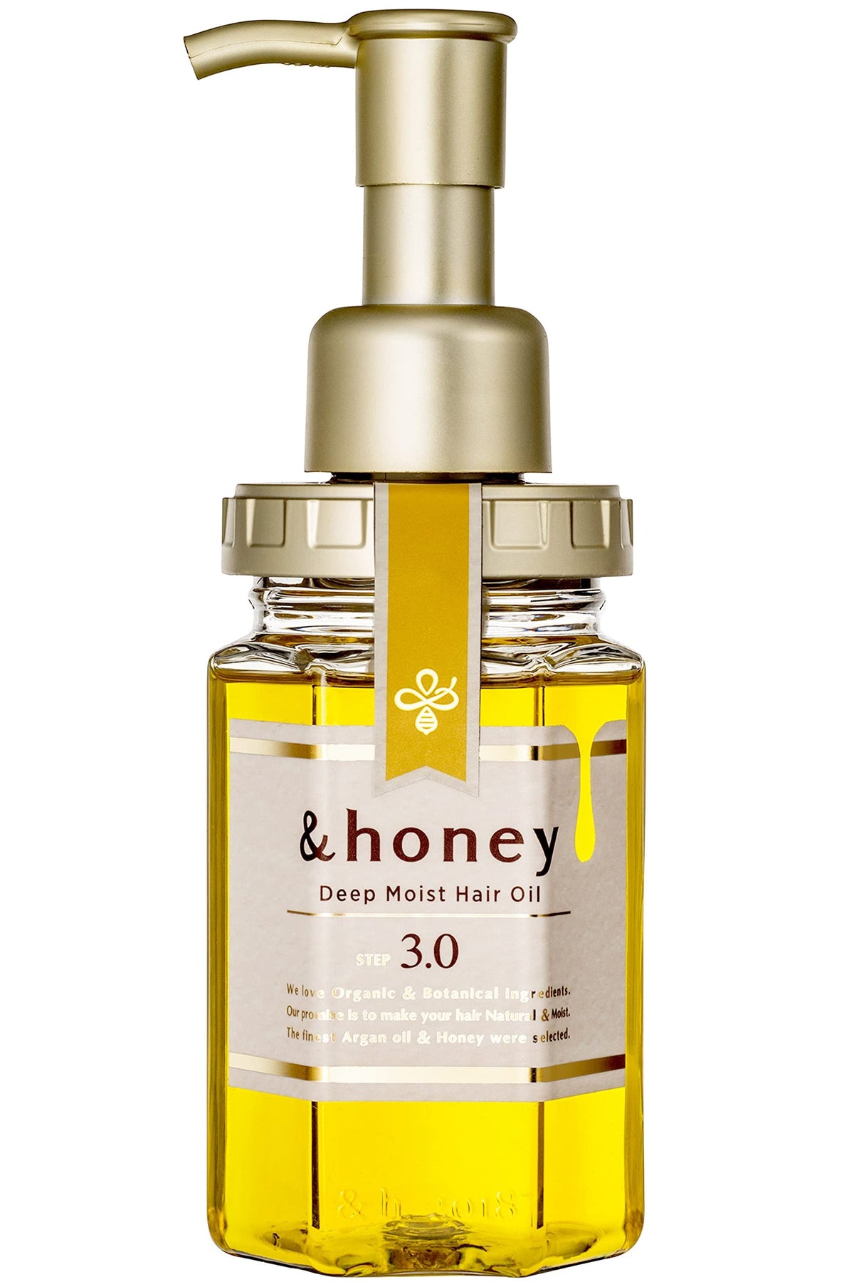 & Honey Huile Capillaire Hydratante vue avant avec étiquette