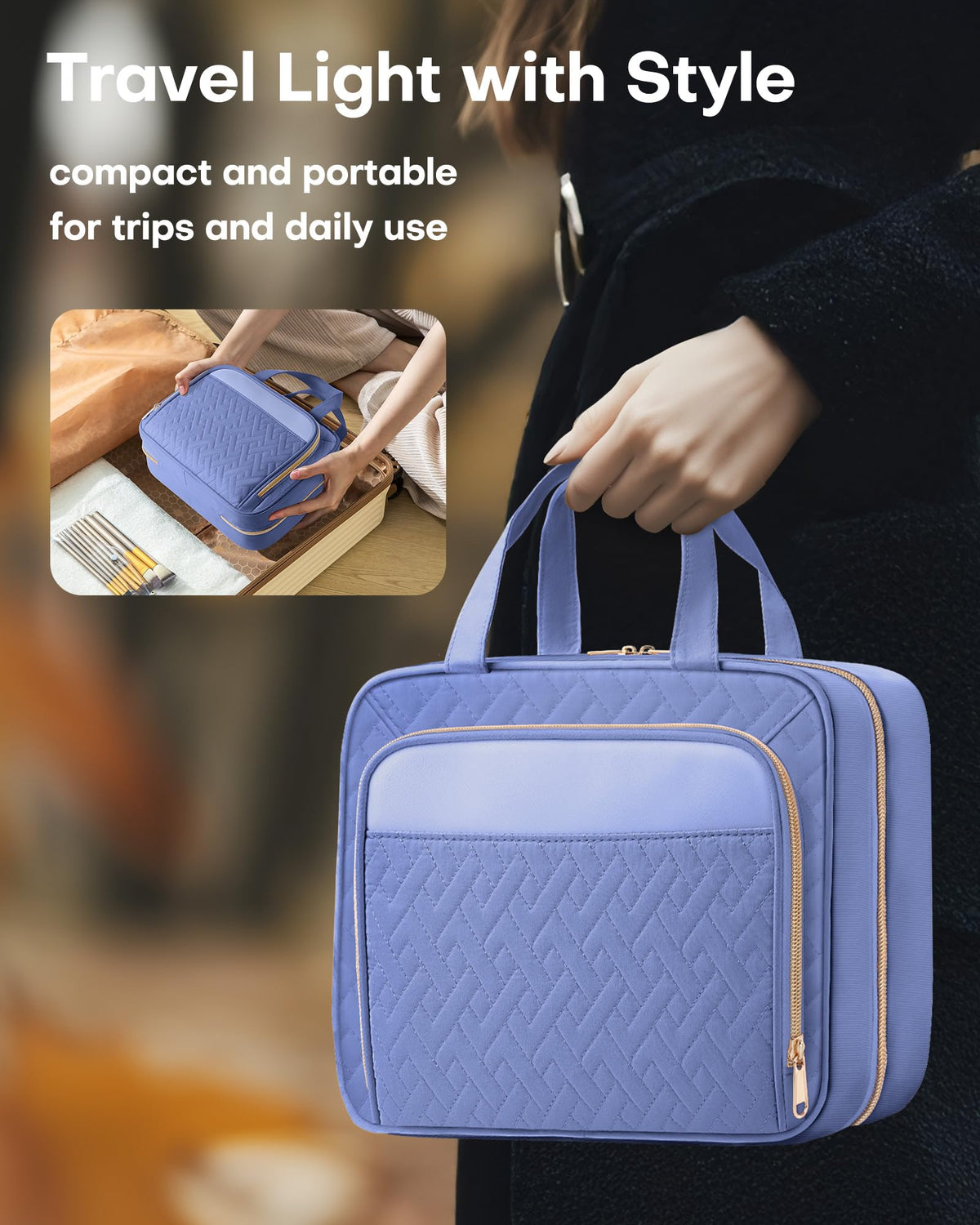 HOTOR sac de voyage suspendu Aegean-Blue avec accessoires de voyage