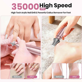 Hoxida perceuse à ongles avec kit d'accessoires comprenant embouts et bandes abrasives