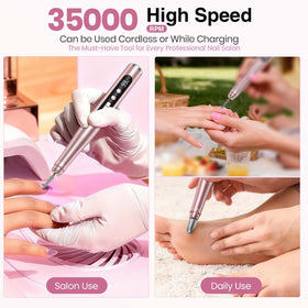 Hoxida perceuse à ongles avec tous les accessoires étalés
