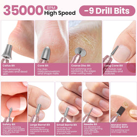 Hoxida perceuse à ongles en position verticale sur une table