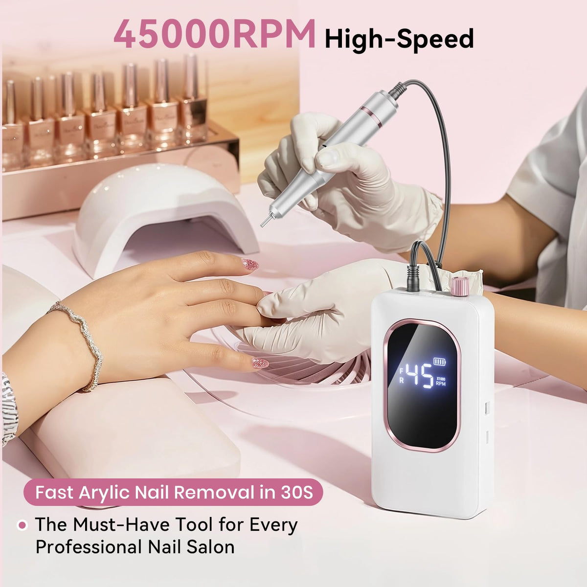 Hoxida perceuse à ongles portable avec son support pratique