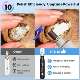 HSKAI Fichier Électrique à Ongles affichant l'écran LED