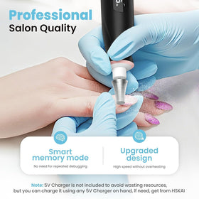 HSKAI Fichier Électrique à Ongles avec batterie rechargeable