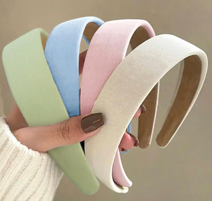 Huachi bandeau femme élastique 1 pouce couleur unie devant