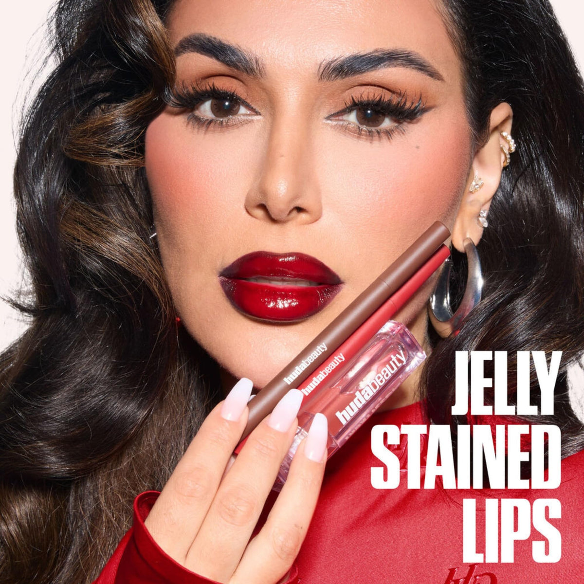 Huda Lip Contour Stain Lip Tint Marron Chaud on lips