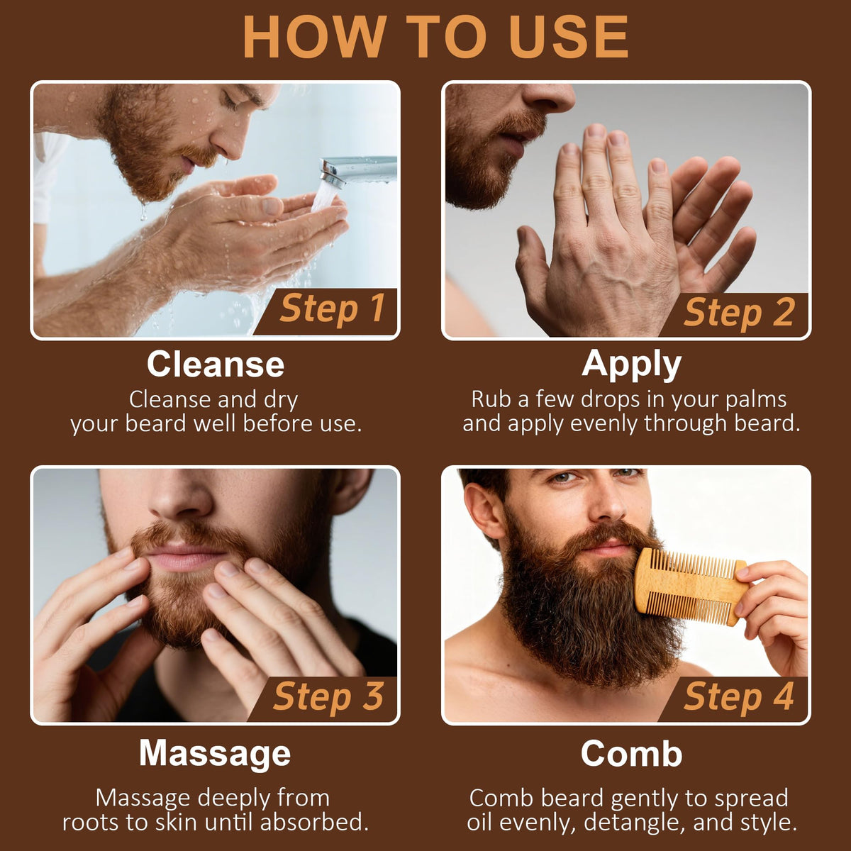 Huile à barbe à l'orange XIKEZAN en flacon