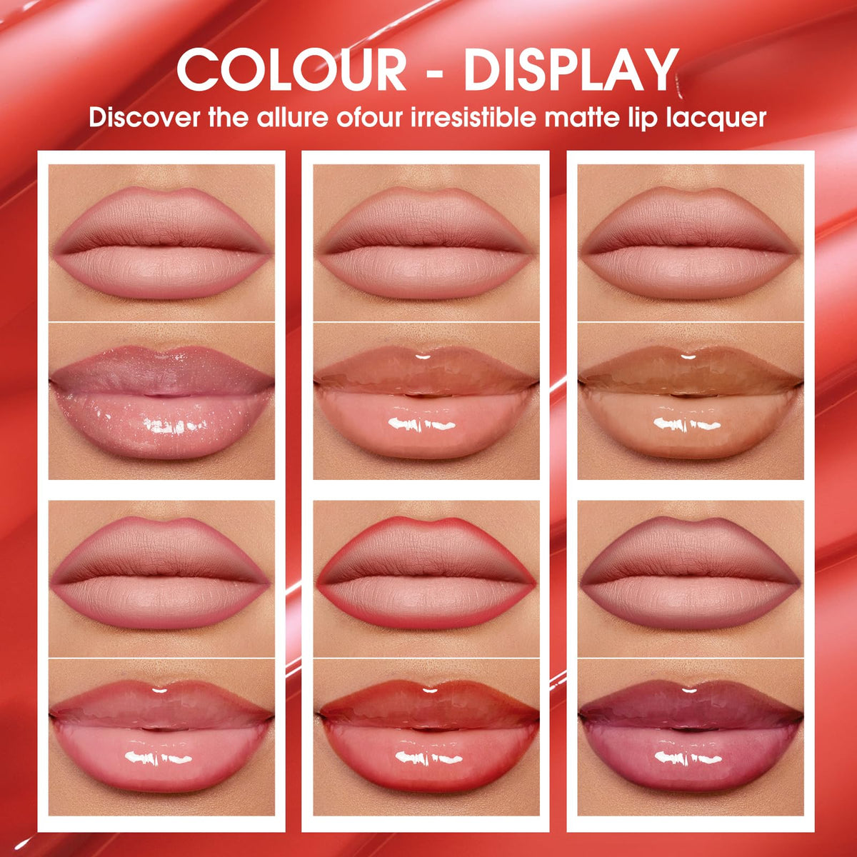 Huile à lèvres brillante couleur corail du kit BestLand