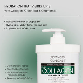 Huile corporelle au collagène Advanced Clinicals en bouteille