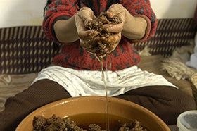 Huile d'argan marocaine dans un cadre naturel
