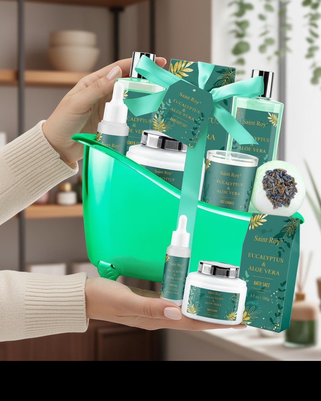 Huile de bain et bomb de bain floral du panier spa Saint Roy