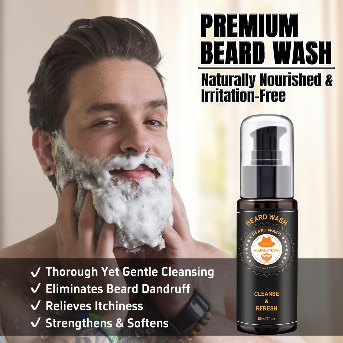 Huile de barbe au parfum d'orange douce et de bois de santal