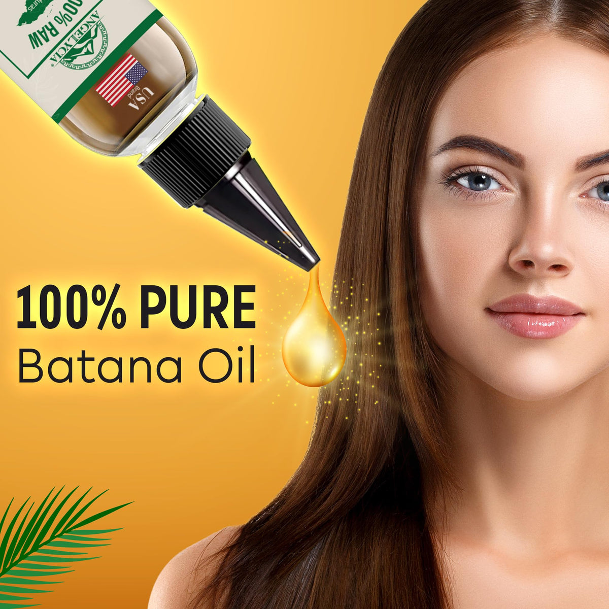 Huile de Batana ANGELYCIA appliquée sur des cheveux humides