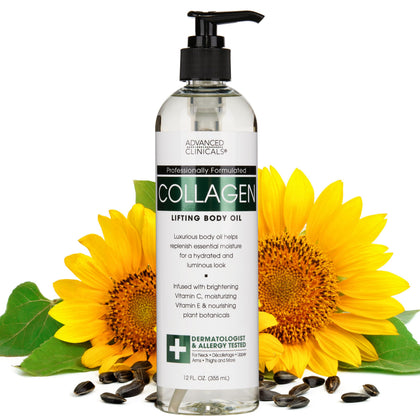 Huile de Collagène Hydratante Advanced Clinicals 355ml vue de face