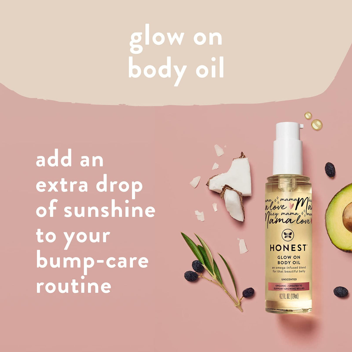 Huile de Corps Glow On de The Honest Company avec texture légère