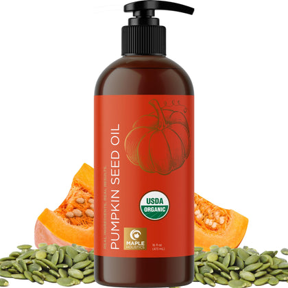 Huile de Graines de Citrouille Bio Maple Holistics 458g vue de face