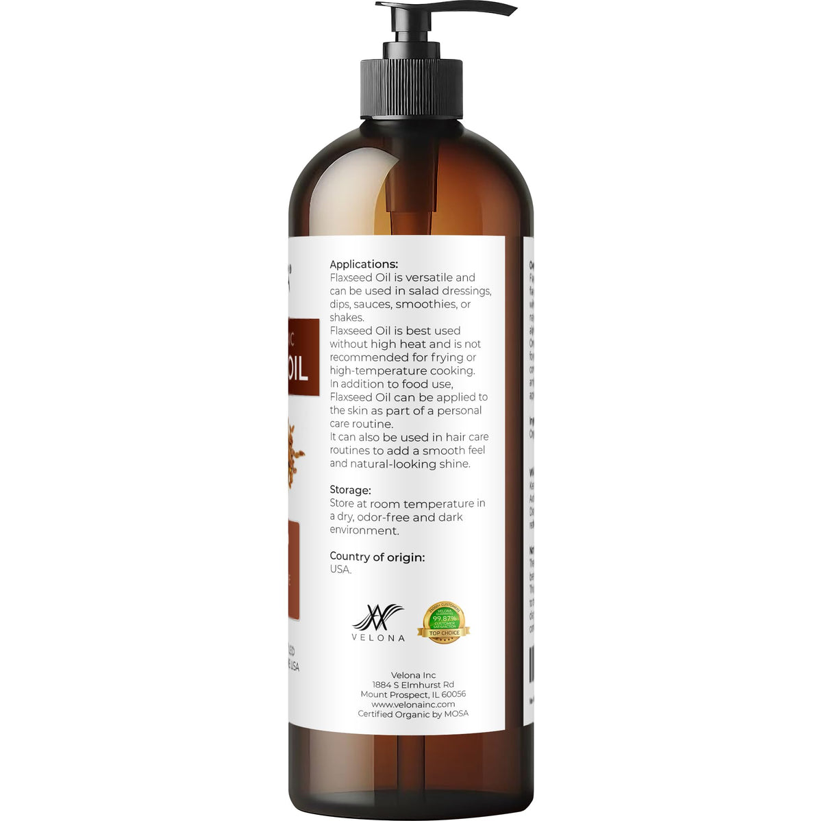 huile de graines de lin bio velona sur une salade