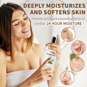 Huile de jojoba MAYJAM sur une peau hydratée