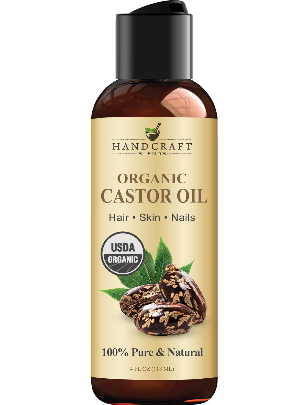 Huile de Ricin Bio Handcraft Blends 118 ml vue avant