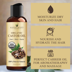 Huile de ricin bio Handcraft Blends pour cheveux et peau