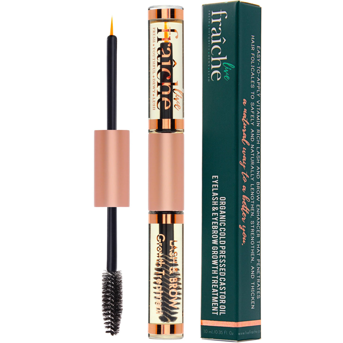 Huile de ricin bio Live Fraiche sérum pour cils et sourcils avant utilisation
