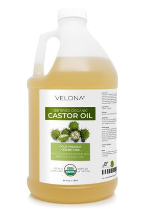 Huile de Ricin Bio velona 64 fl oz bouteille avant