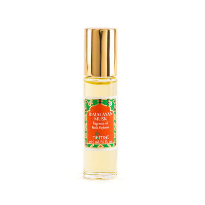 Huile parfumée Nemat Musc Himalayen Roll-On 10 ml avec bouchon doré