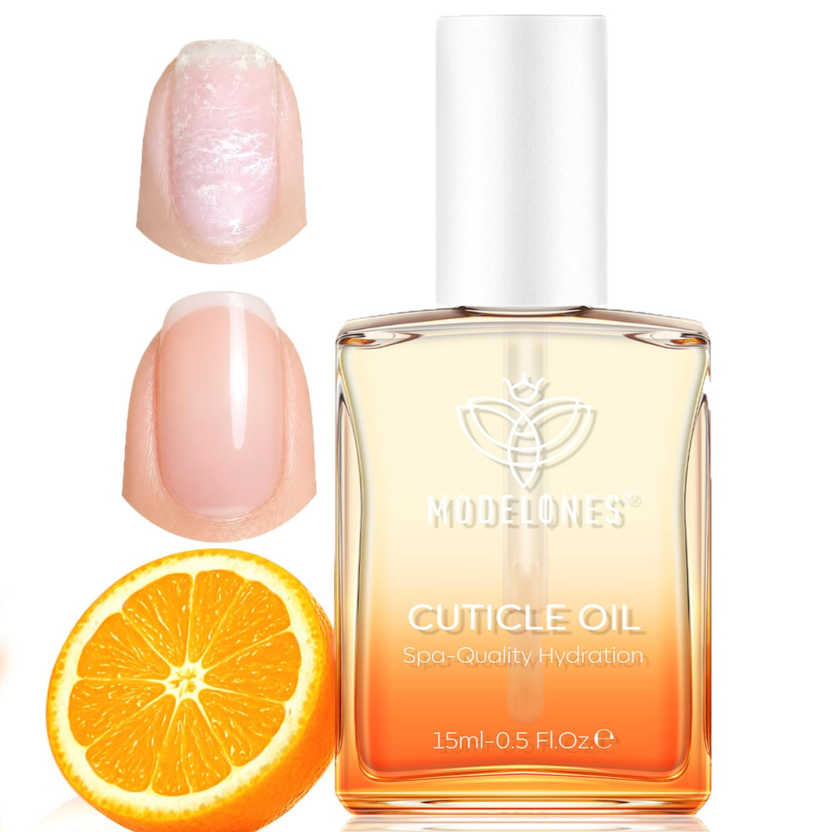 Huile pour cuticules Modelones 15 ml vue avant avec parfum de rose