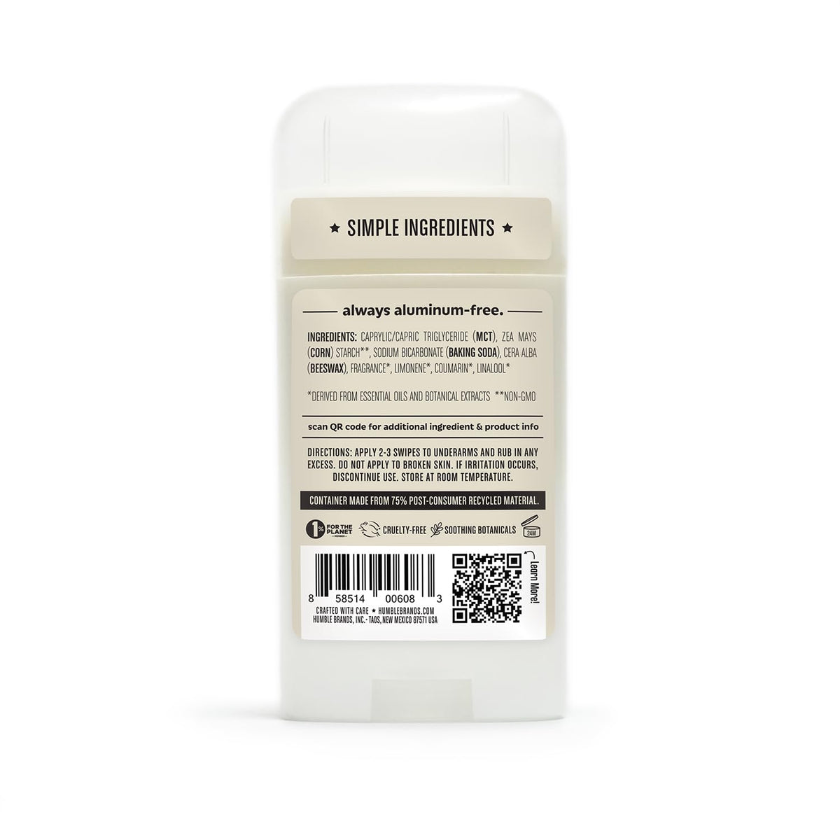 HUMBLE SIMPLE AND TRUE. Déodorant aluminium-free en utilisation