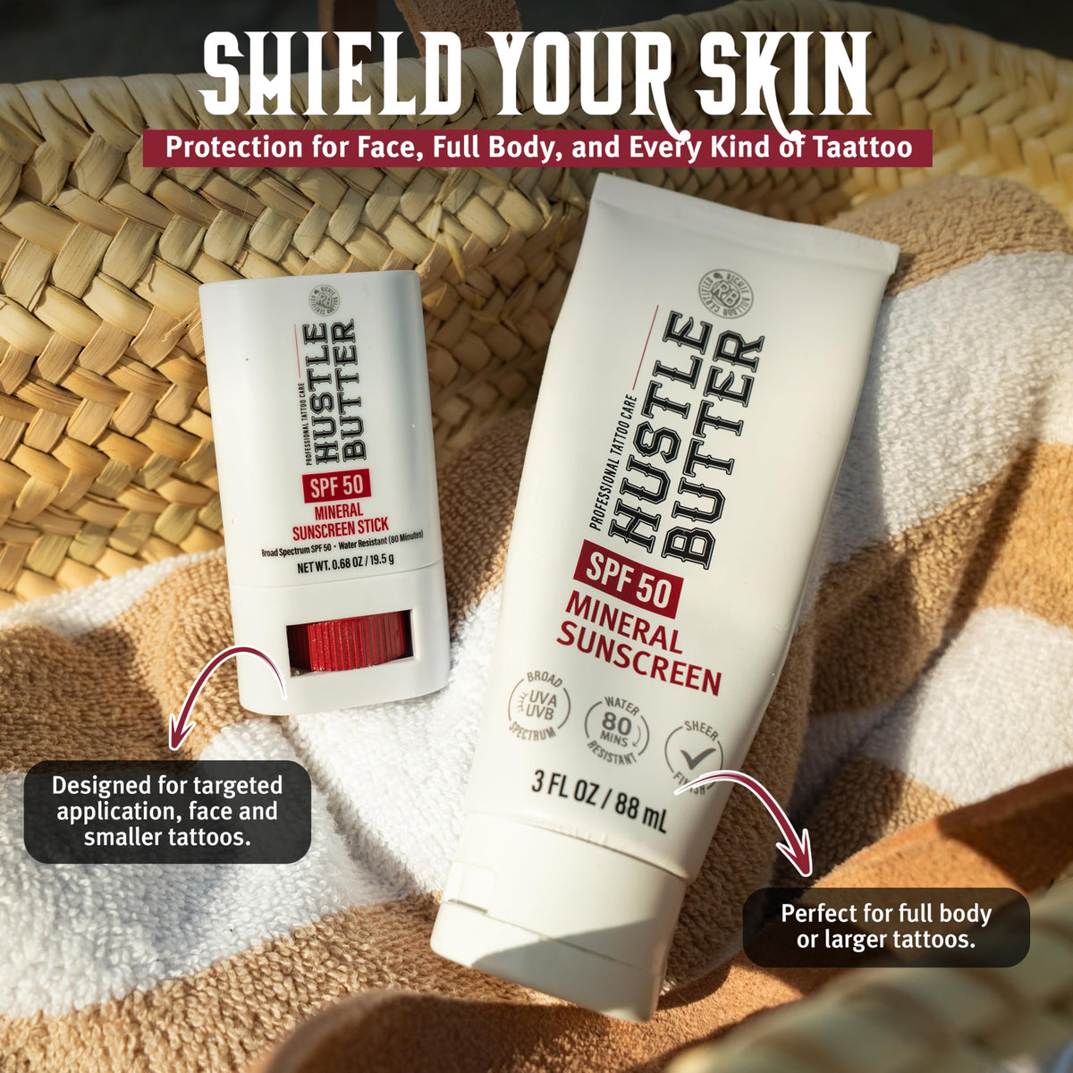 Hustle Butter Deluxe Crème Solaire Après-Tatouage ingrédients principaux