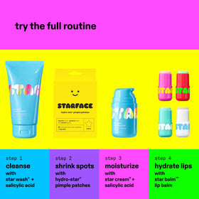 Hydro-Stars appliqués sur une peau montrant leur invisibilité