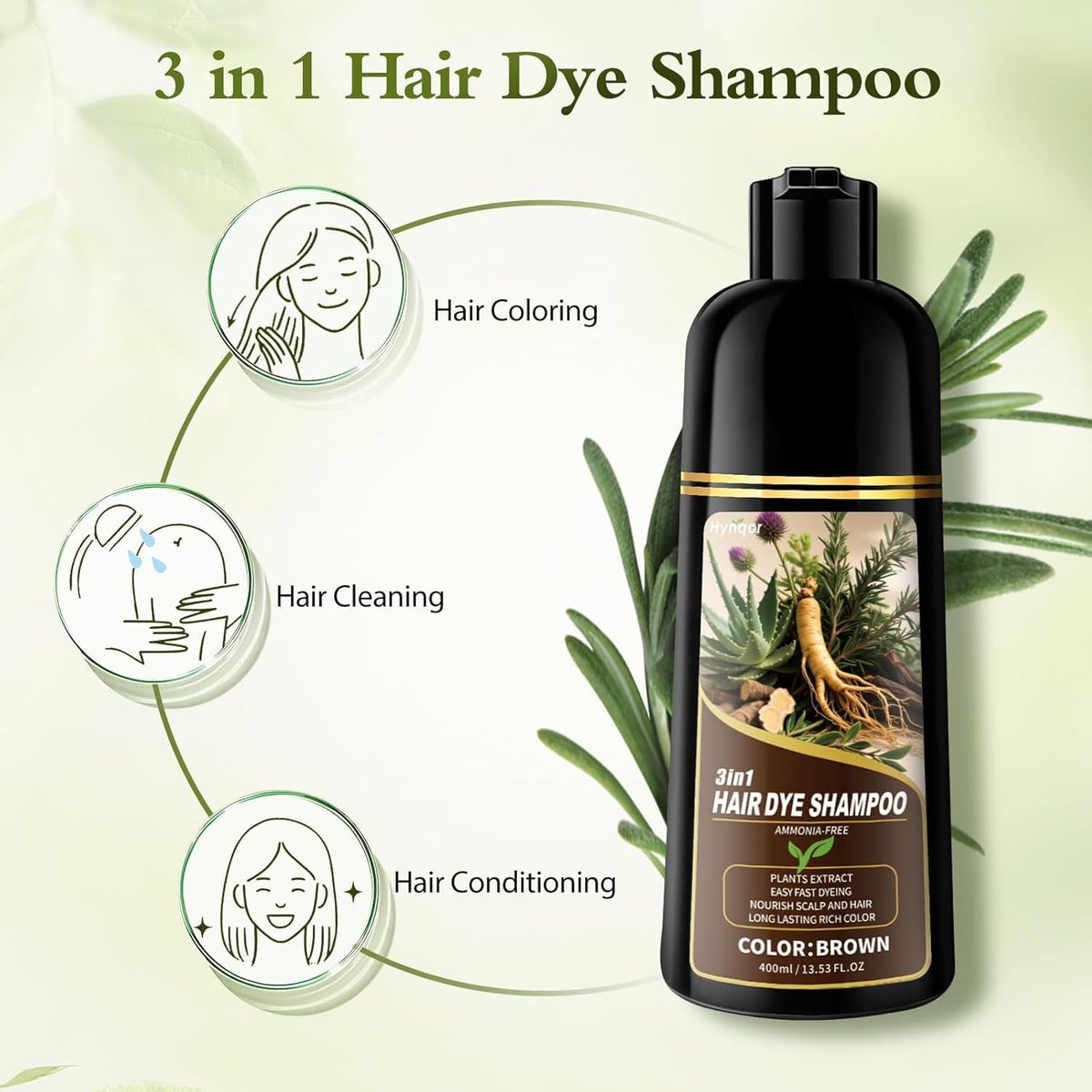 Hynqor Shampooing Colorant Marron ingrédients naturels