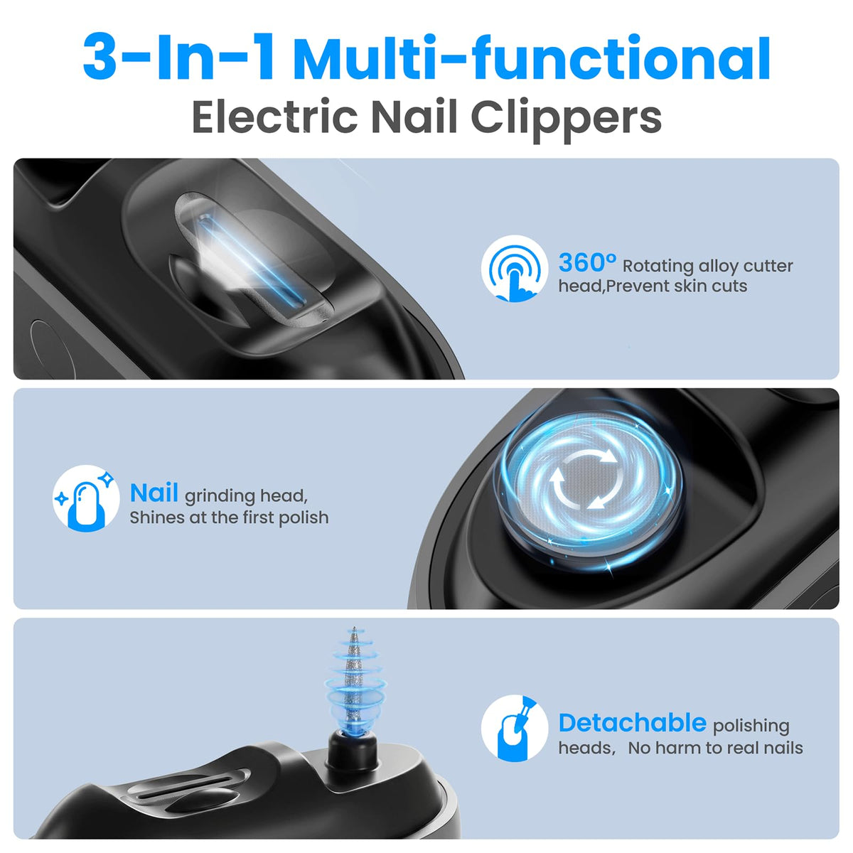 Hypoet coupe-ongles électrique avec bouton de démarrage