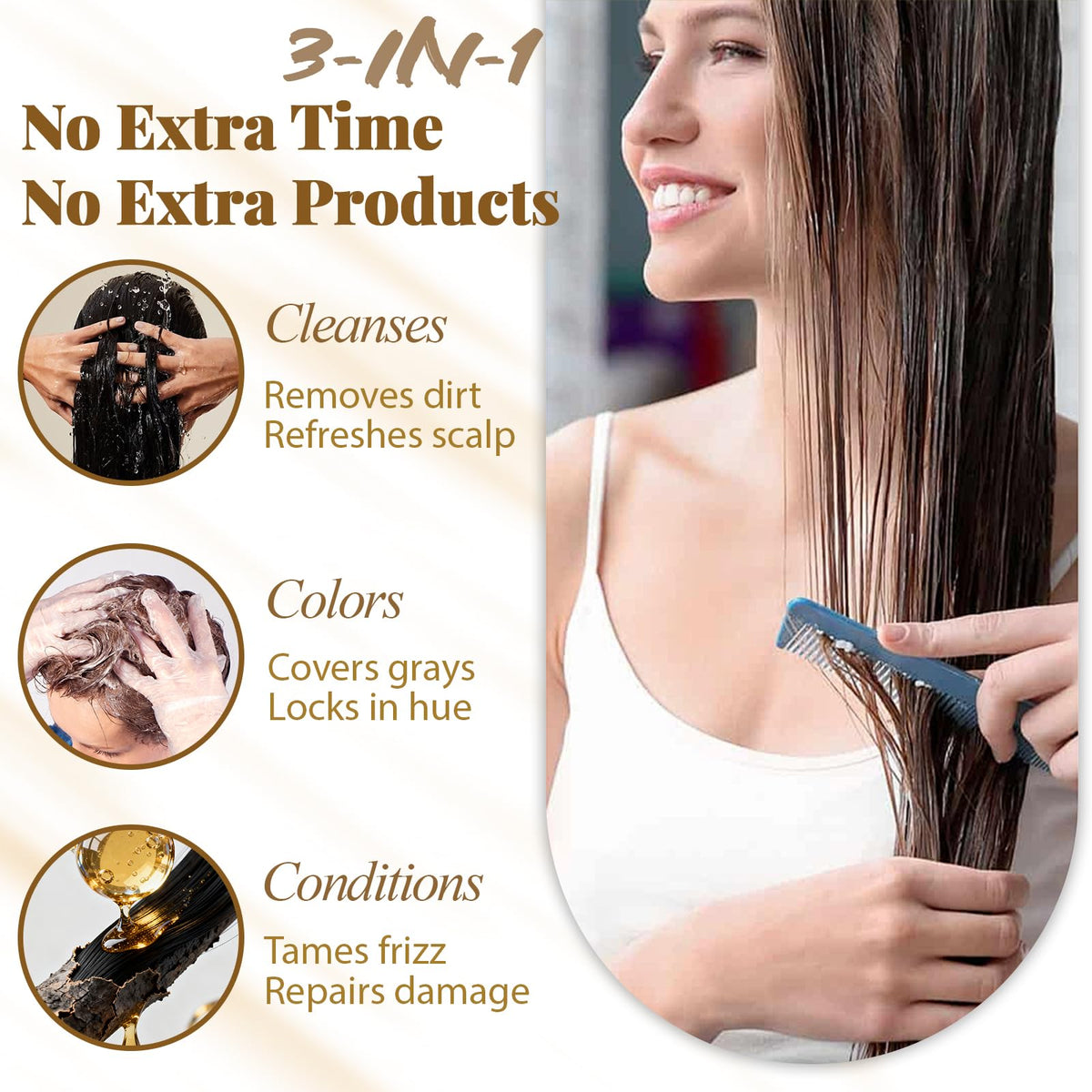 iemokoda shampooing teinture brun foncé, texture mousse