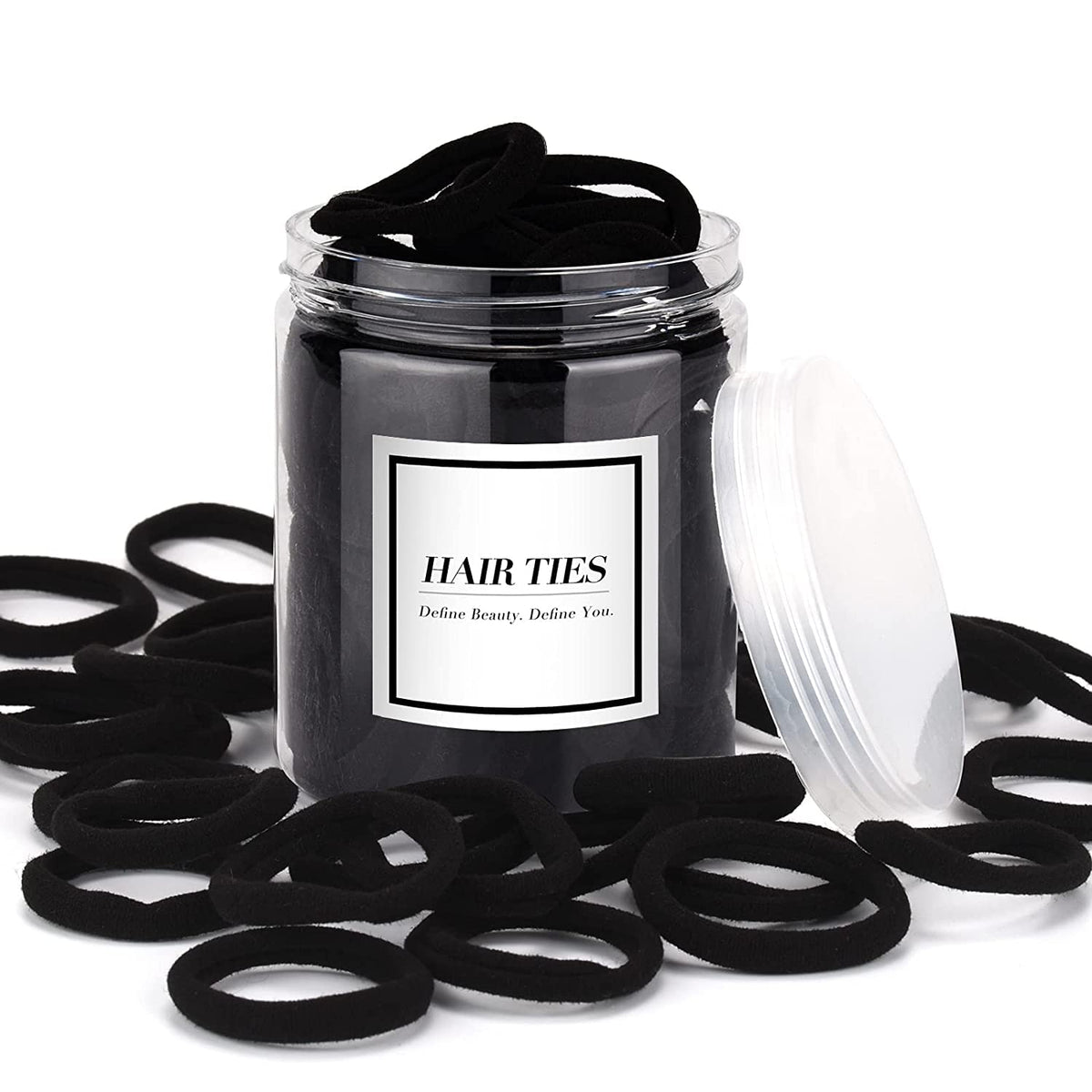 iFwevs élastiques à cheveux noirs 50 PCS, vue de face