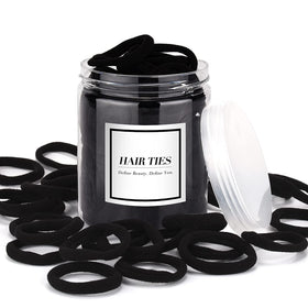 iFwevs élastiques à cheveux noirs 50 PCS, vue de face