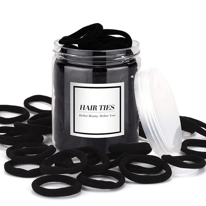 iFwevs élastiques à cheveux noirs 50 PCS, vue de face