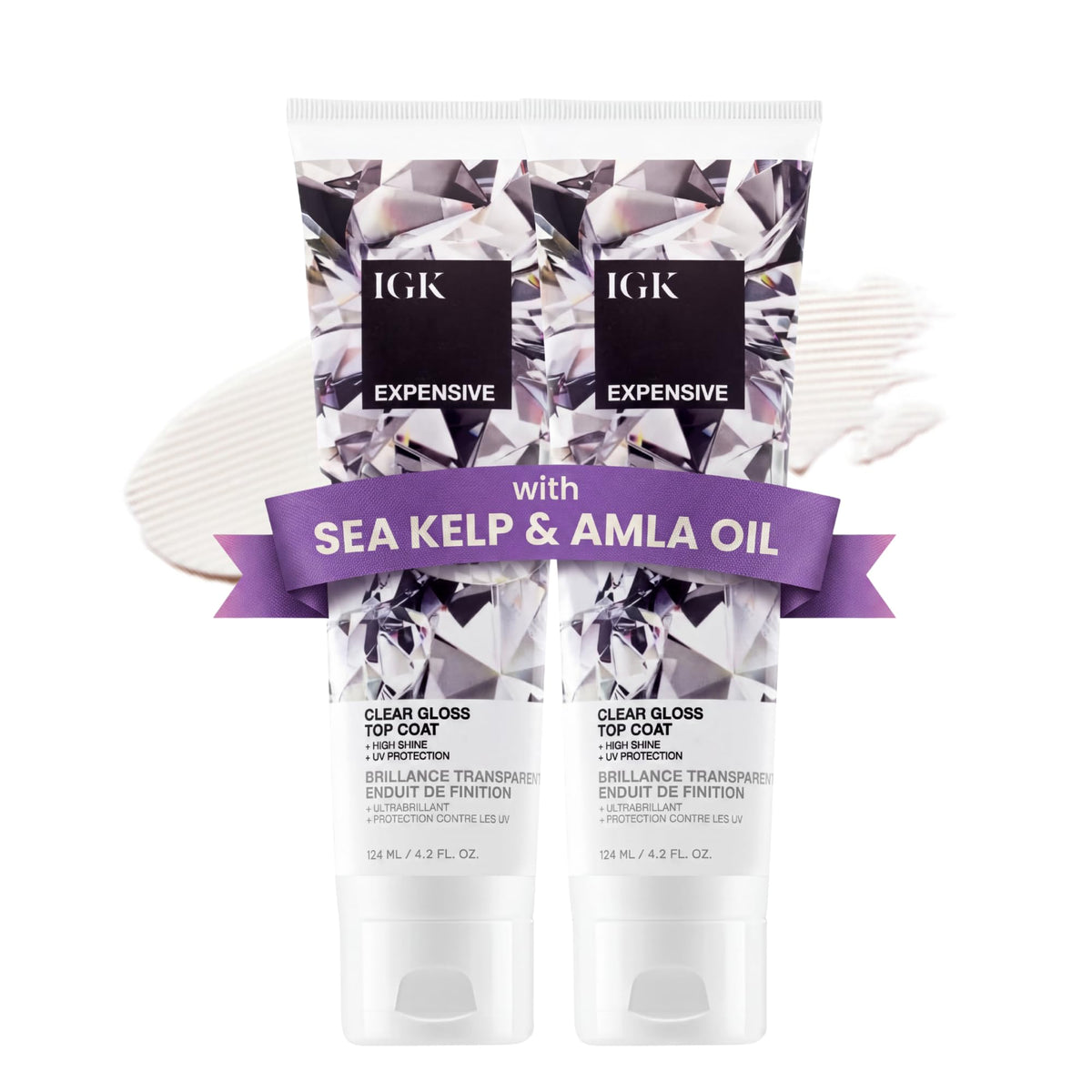 IGK Expensive Clear Gloss Top Coat pack de 2, vue de face