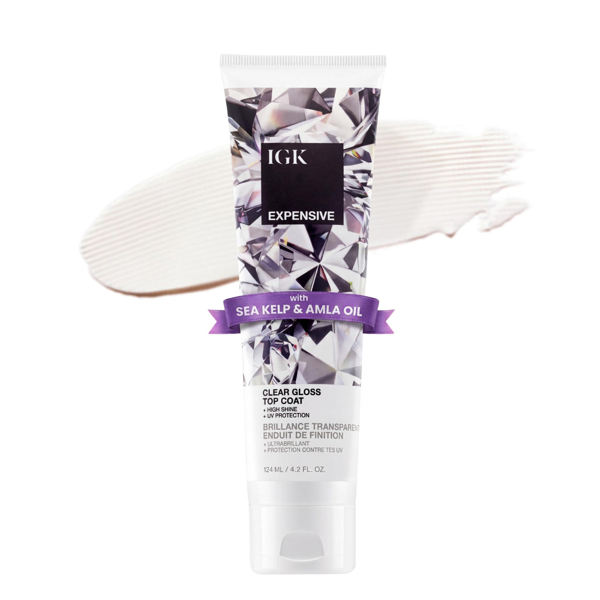 IGK Gloss Transparent 120g vue avant avec couvercle noir